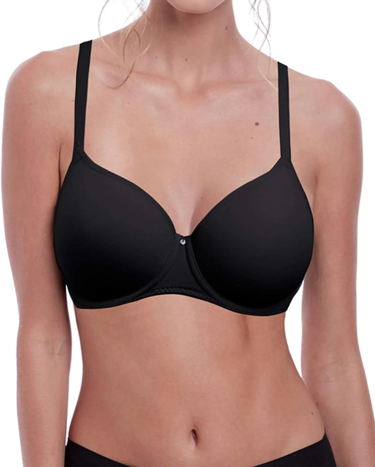 Fantasie Aura Seamless Molded T-Shirt Underwire Bra, 30G, Black