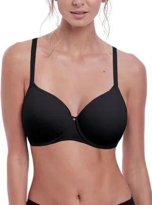 Fantasie Aura Seamless Molded T-Shirt Underwire Bra, 36FF, Black