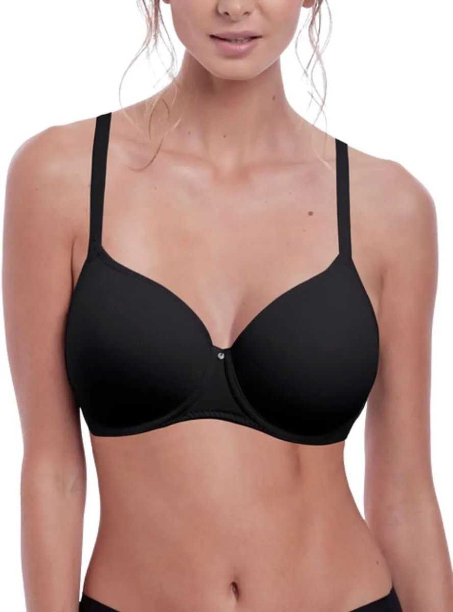 Fantasie Women's Aura Moulded Underwire Seamless T-Shirt Bra, 36E, black