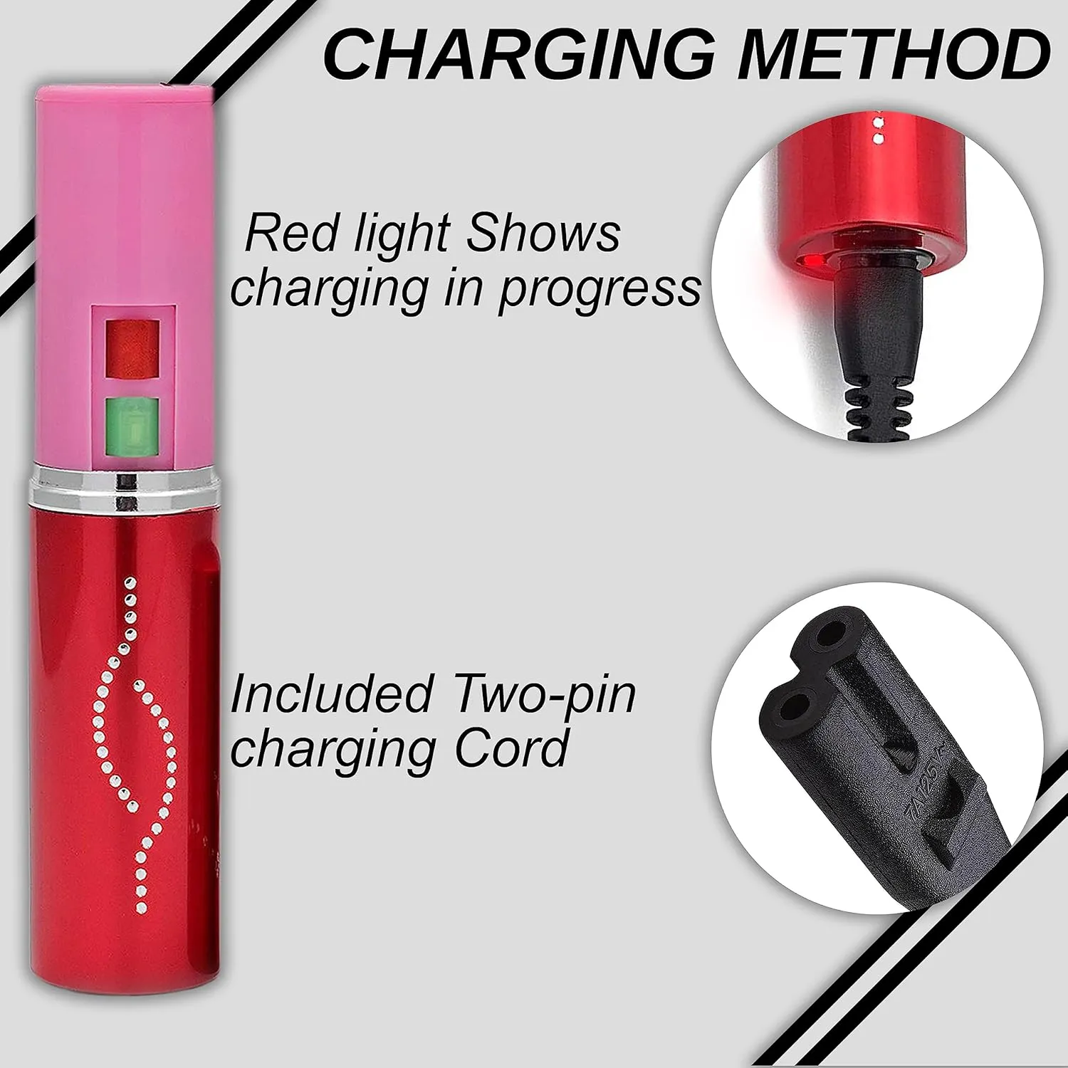 FIGHTSENSE Flashlight Lipstick Stun Gun Women Self Defense Bright Led Flashlight - Rechargeable Battery