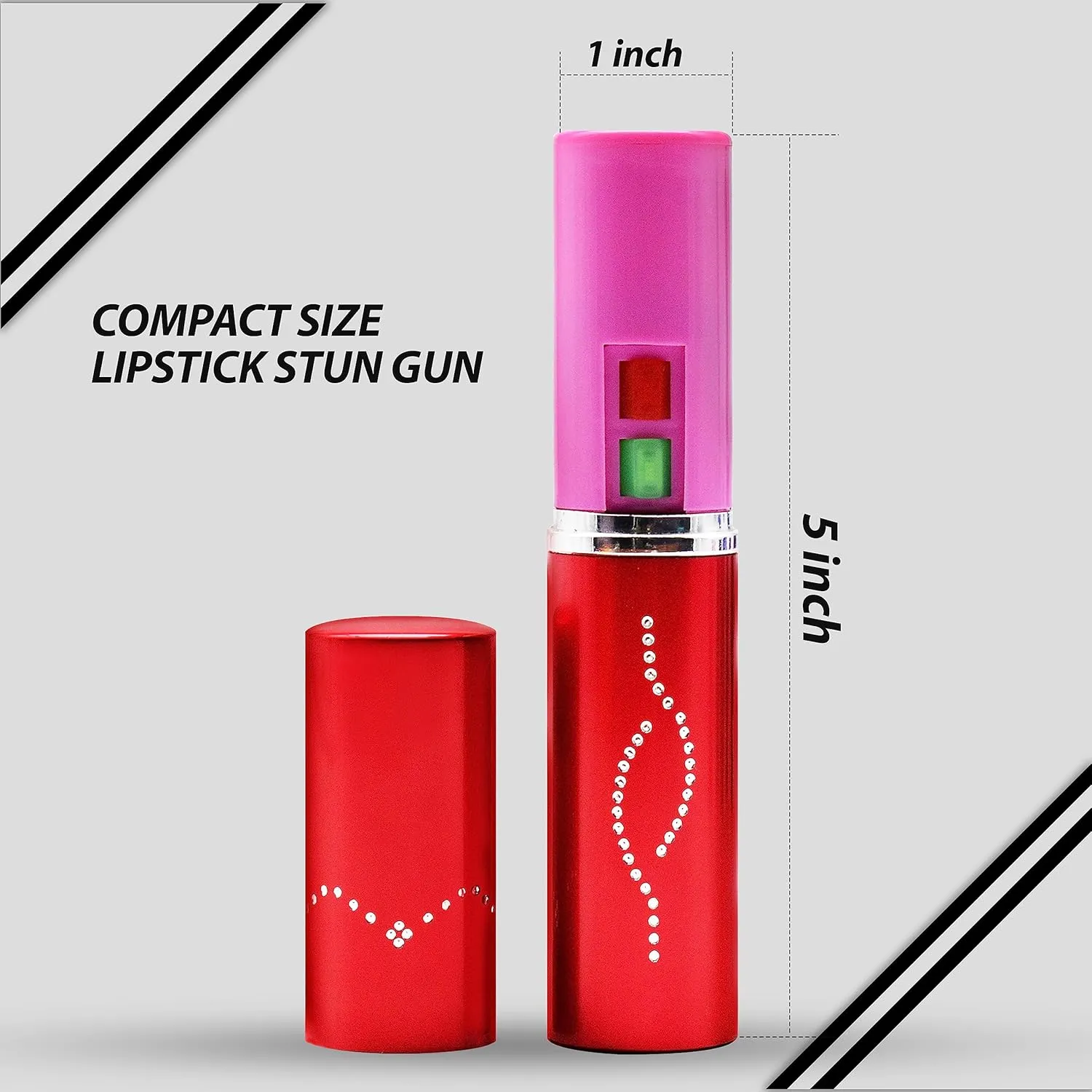 FIGHTSENSE Flashlight Lipstick Stun Gun Women Self Defense Bright Led Flashlight - Rechargeable Battery