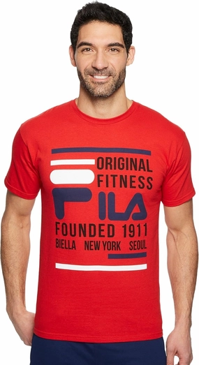 Fila Men's Original Fitness Tee Chinese Red S