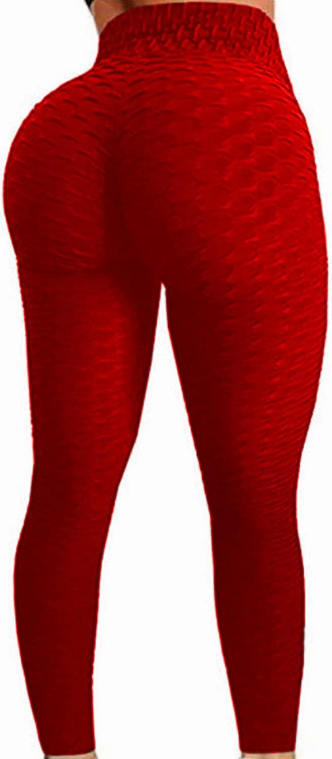 FITTOO Womens High Waist Textured Workout Leggings Booty Scrunch Yoga Pants Slimming Ruched Tights