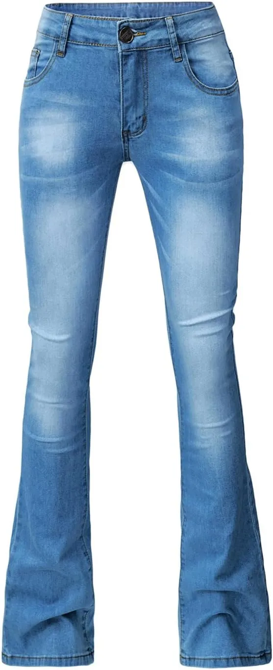 Flare Jeans for Women Bell Bottom Jeans Skinny Stretchy Denim Pants Skinny Jeans Available in Large Sizes