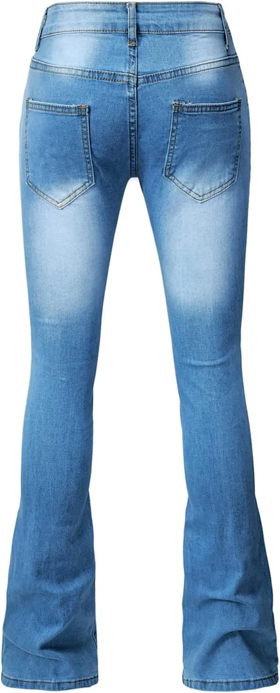 Flare Jeans for Women Bell Bottom Jeans Skinny Stretchy Denim Pants Skinny Jeans Available in Large Sizes