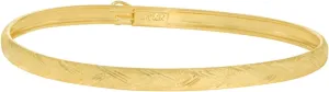 Floreo 10k Yellow Gold 4mm Chevron Satin Finish Textured Flex Bangle Bracelet