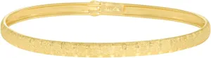 Floreo 10k Yellow Gold 4mm Subtle Stripe Satin Finish Textured Flex Bangle Bracelet