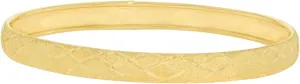 Floreo 10k Yellow Gold 6mm Classic Satin Finish Textured Flex Bangle Bracelet