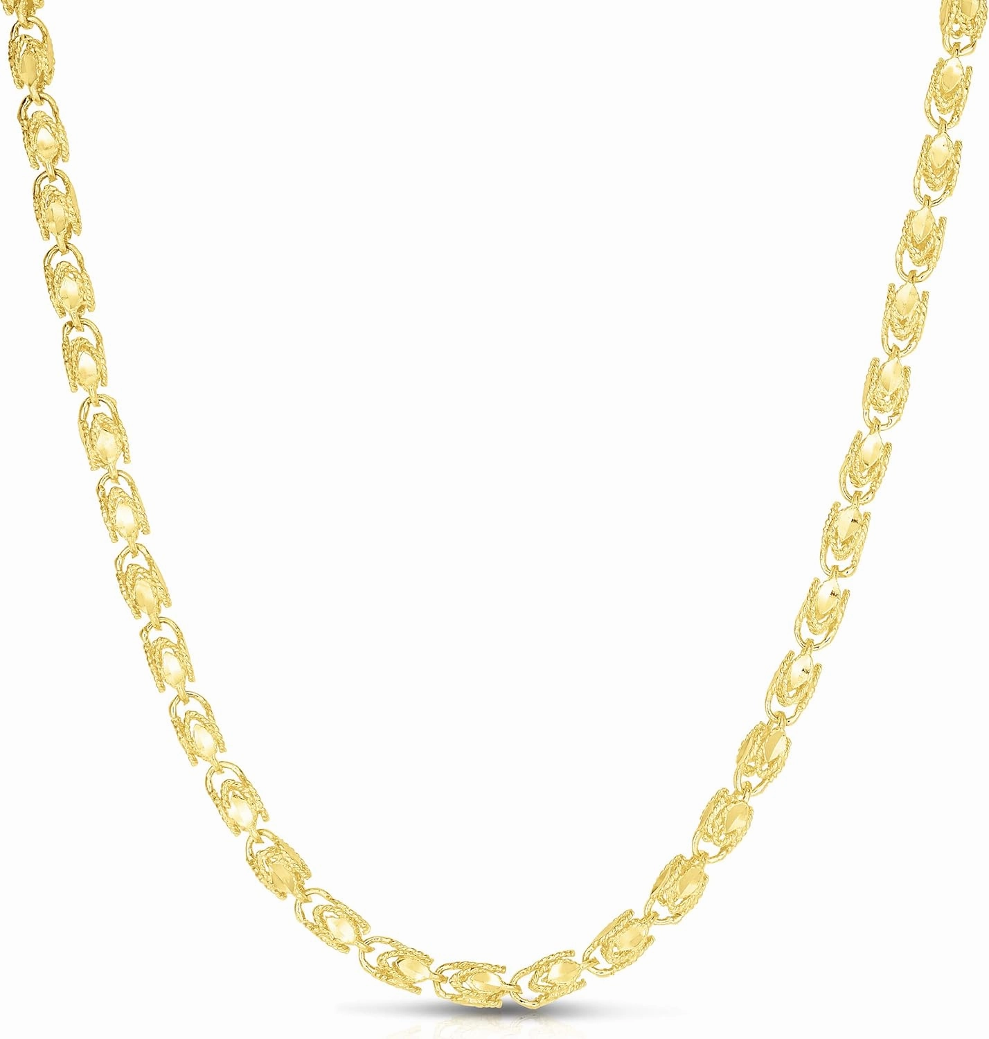 Floreo 10k Yellow Gold 3.5mm Solid Turkish Rope Chain Necklace