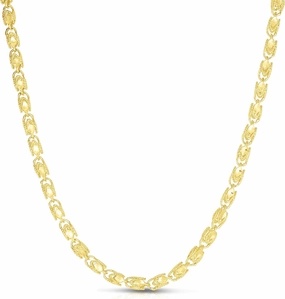 Floreo 10k Yellow Gold 3.5mm Solid Turkish Rope Chain Necklace