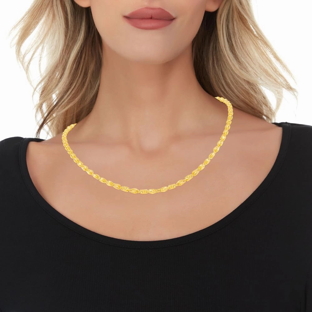 Floreo 10k Yellow Gold 3.5mm Solid Turkish Rope Chain Necklace