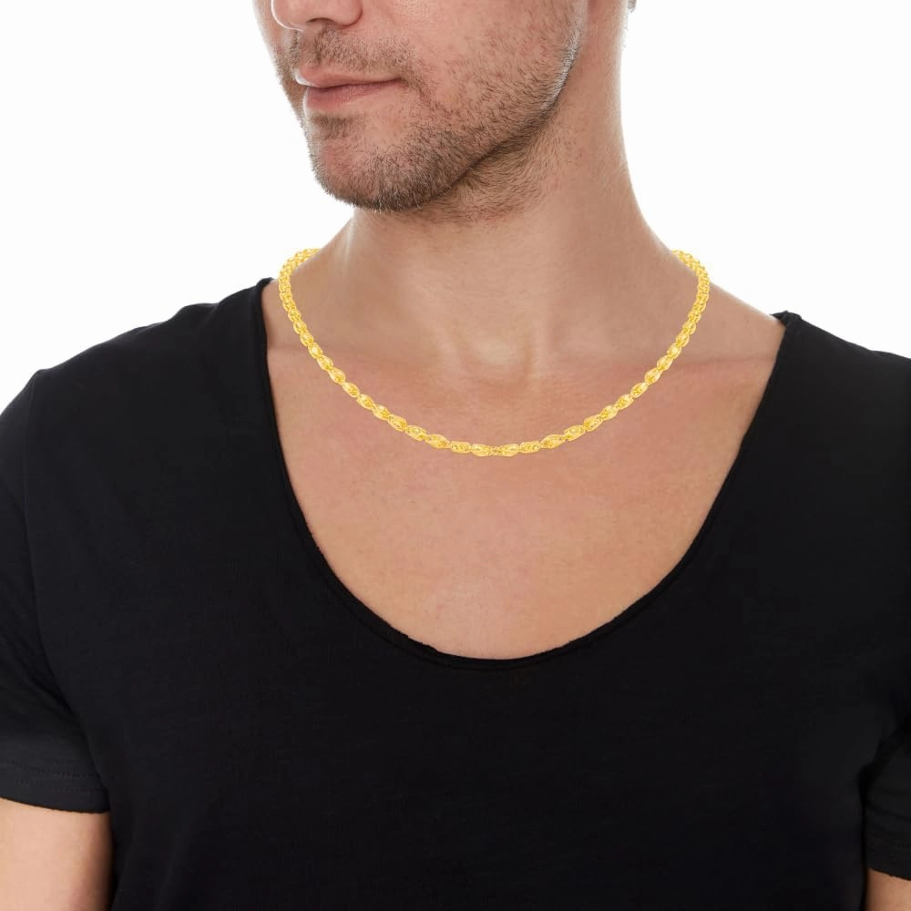 Floreo 10k Yellow Gold 3.5mm Solid Turkish Rope Chain Necklace