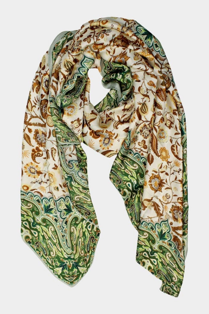 Flower Pattern Oblong Scarf
