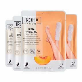 Foot Peel Mask with Peach Extract - Pack of 4 Pairs