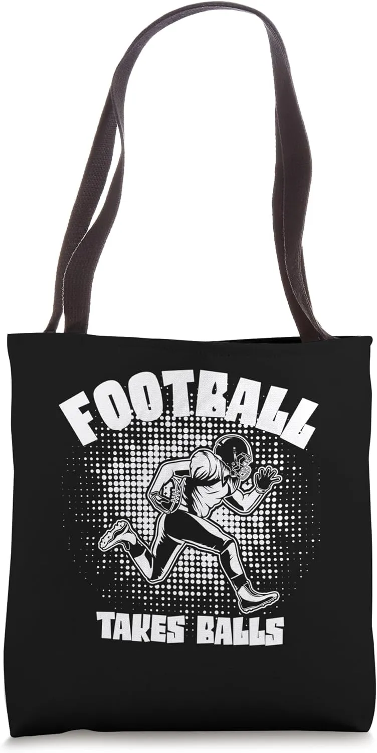 Football Takes Balls – Bold Graphic Athlete Tote Bag