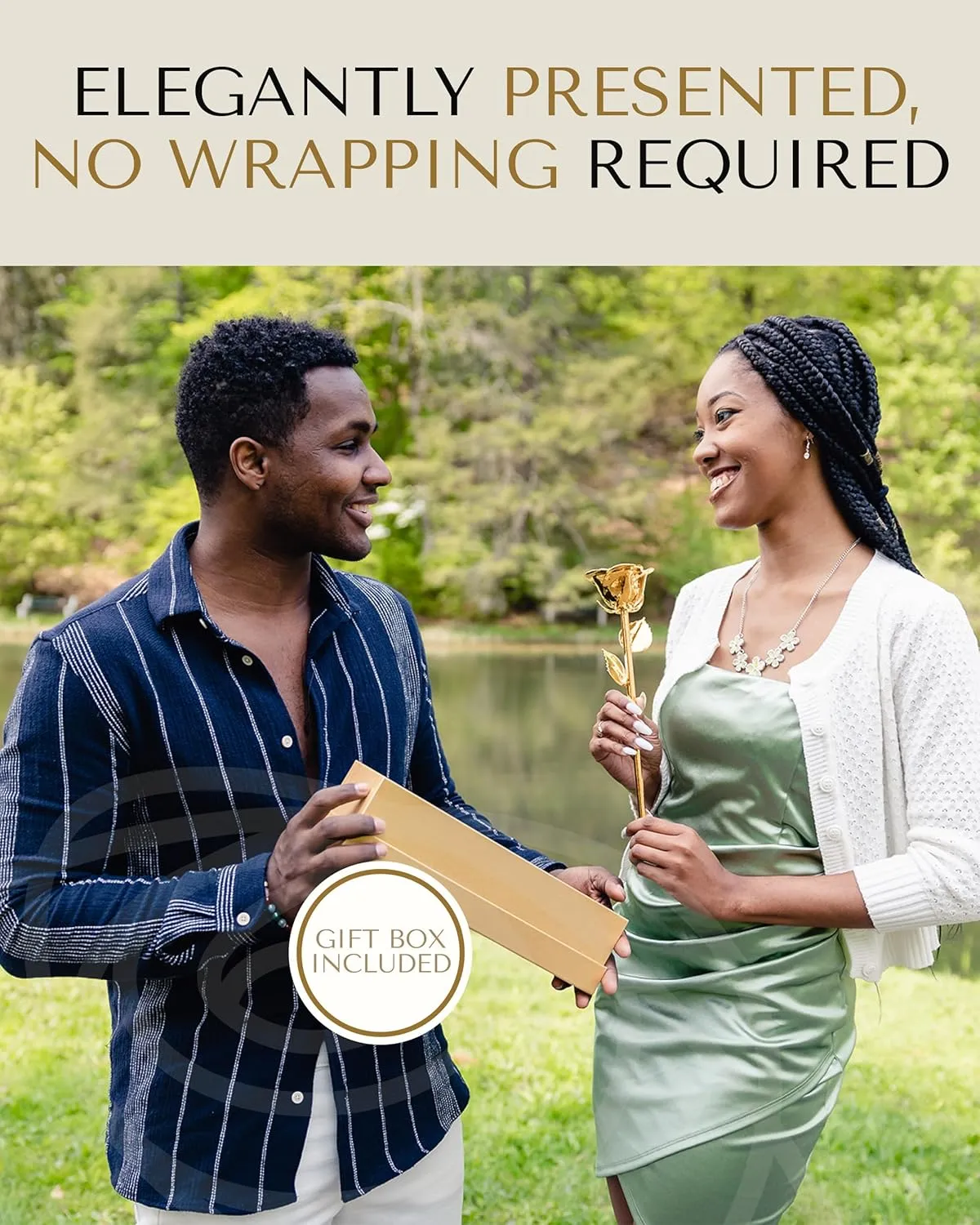 Forever Rose 24K Gold Dipped Real Rose – Handmade, Long-Lasting Preserved Flower in Gold Gift Box – Romantic Gift for Anniversary, Valentine's Day, Mother's Day, Birthday, Wedding, Wife, Girlfriend