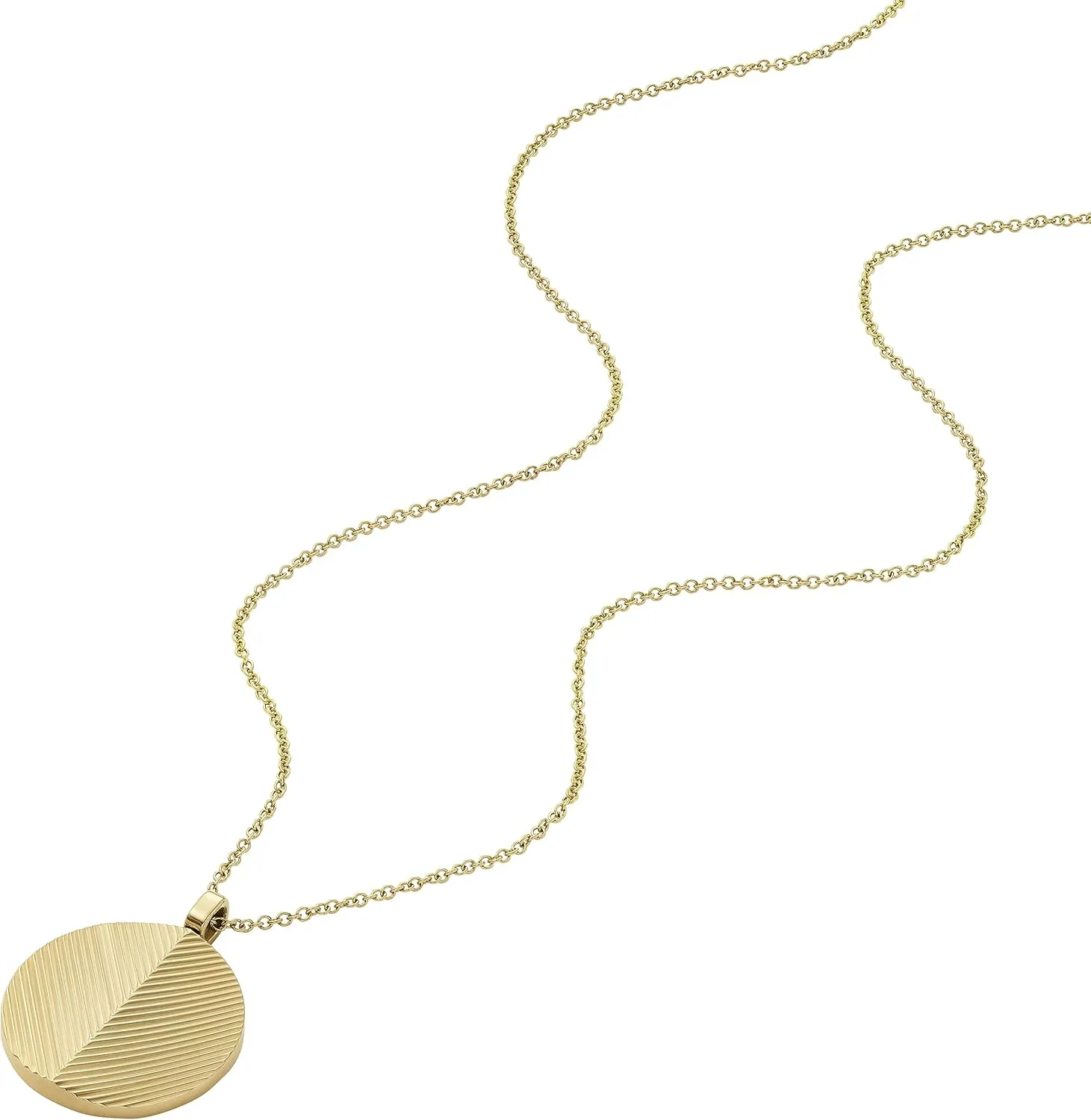 Fossil Women's Gold-Tone Stainless Steel Pendant Chain Necklace for Women