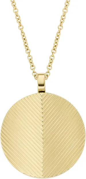 Fossil Women's Gold-Tone Stainless Steel Pendant Chain Necklace for Women
