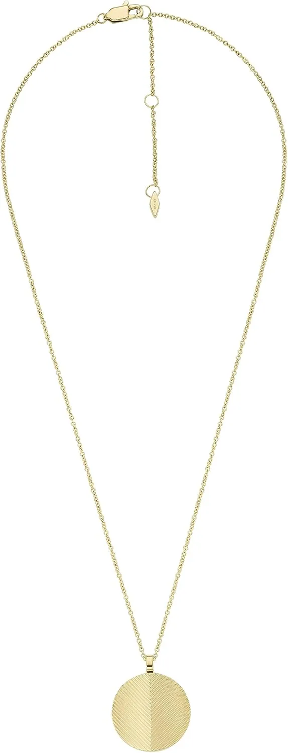 Fossil Women's Gold-Tone Stainless Steel Pendant Chain Necklace for Women