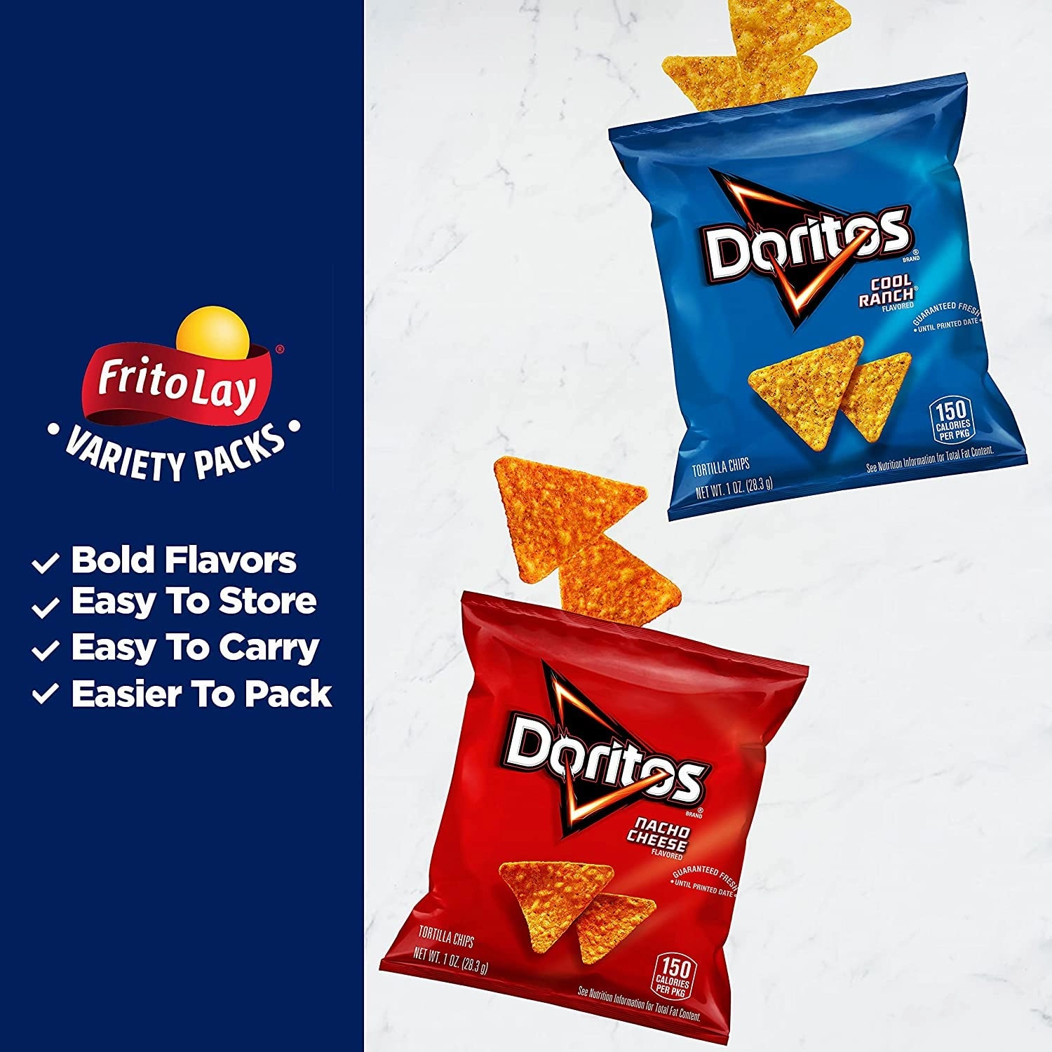 Frito Lay Ruffles and Doritos Bold Variety Pack, 1 Ounce (Pack of 40)