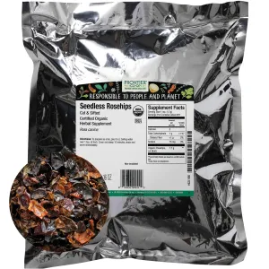 Frontier Co-op Organic Seedless Rosehips, 3lb Bulk Bag | 100% Natural Dried Rose Hips for Rosehip Tea Organic, Powder, Oil and More
