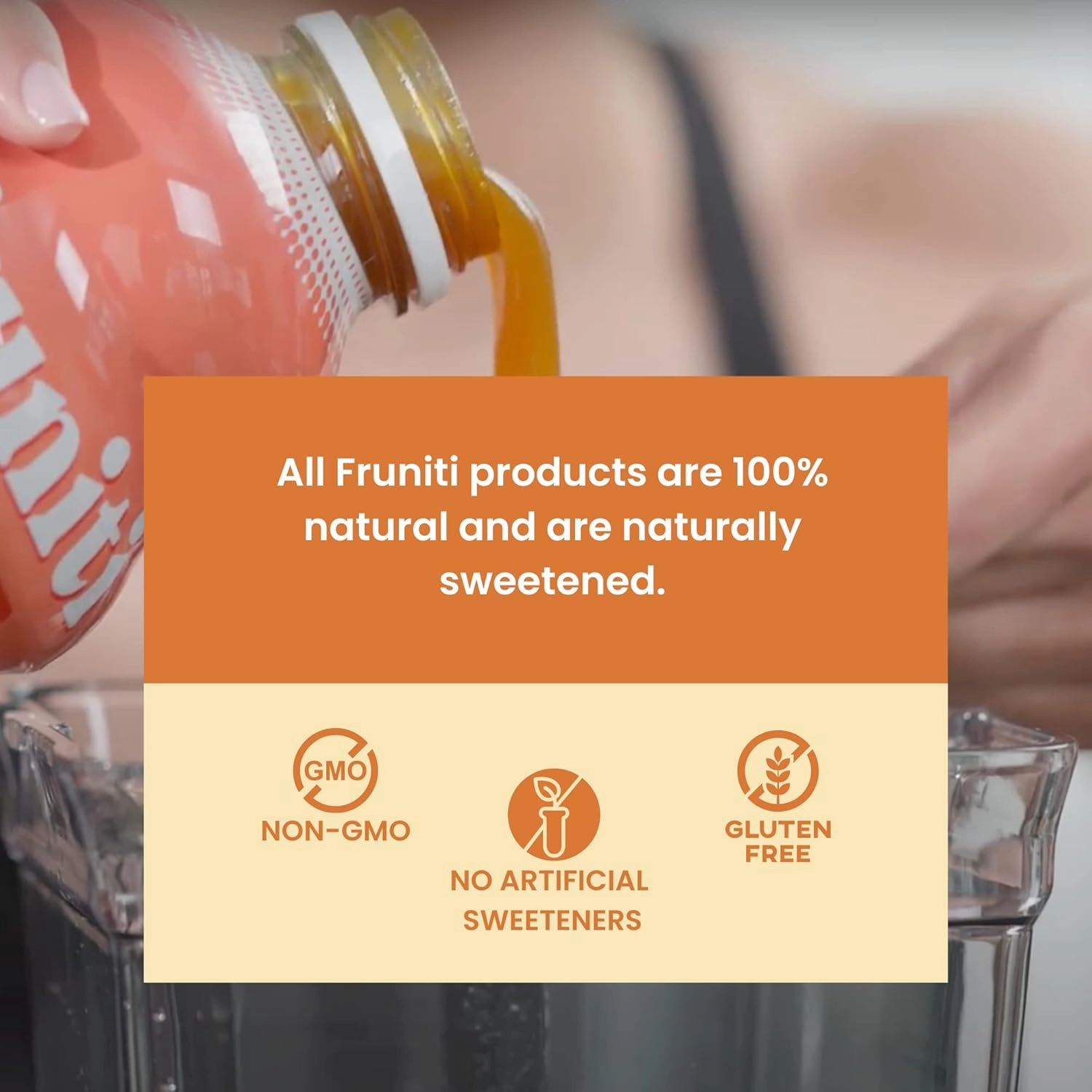 Fruniti Peach Smoothie Mix - Energy Boosting - No Sugar Added - Delicious Fruit Puree - Vitamin B-6, Vitamin B-12, Ginseng - Apple, Pineapple, Peach Purée - Makes 24 Smoothies