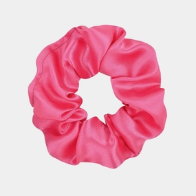 Fuchsia satin scrunchie