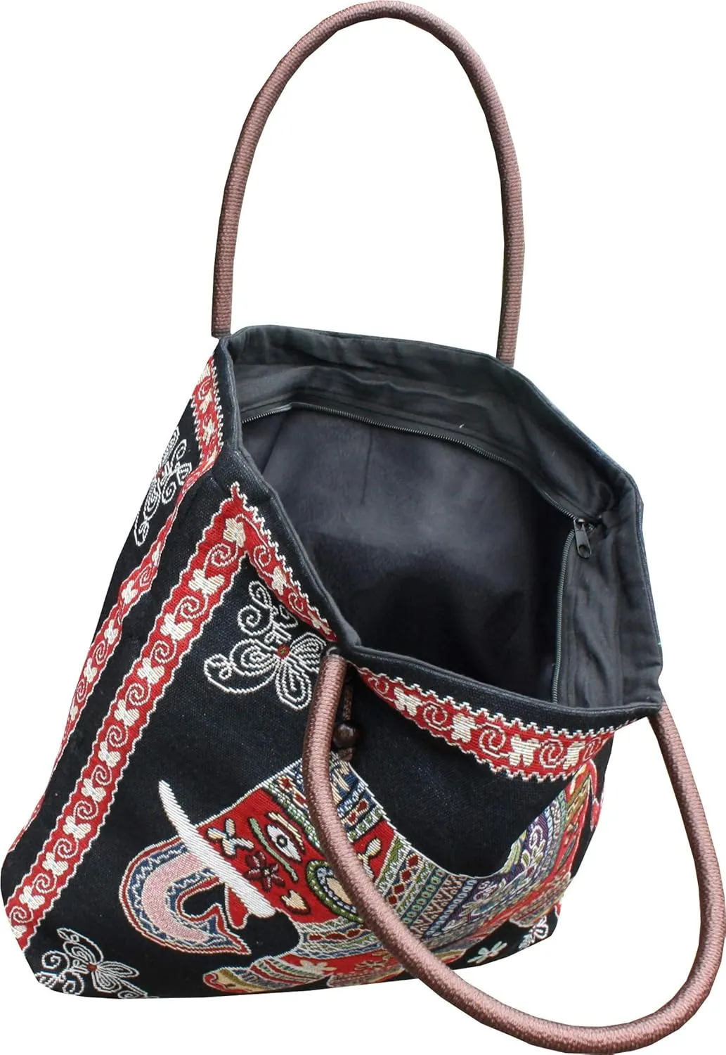 Full Funk Cotton Wide Shoulder Tote Bag or Carry Bag with Bold Cute Artworks, Dark Blue