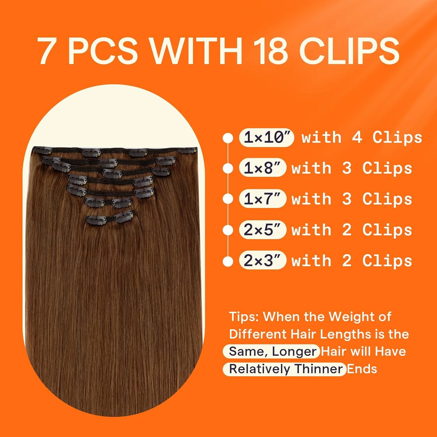Full Shine Auburn Brown Real Hair Extensions Clip in Human Hair Short Human Hair Extensions for Women Ginger Invisible Clip in Extensions Triple Weft 10 Inch 7 Pcs 95 G
