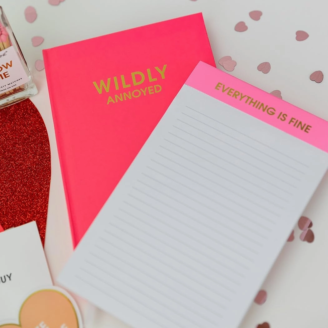 Funny To-Do List Notepad 8" x 5" - Motivational Memo Pads, Lined Task Planner, Cute Office Gifts, Daily Organizer, Productivity Notepads, 65 Sheets (Everything is Fine - Bubblegum Pink)