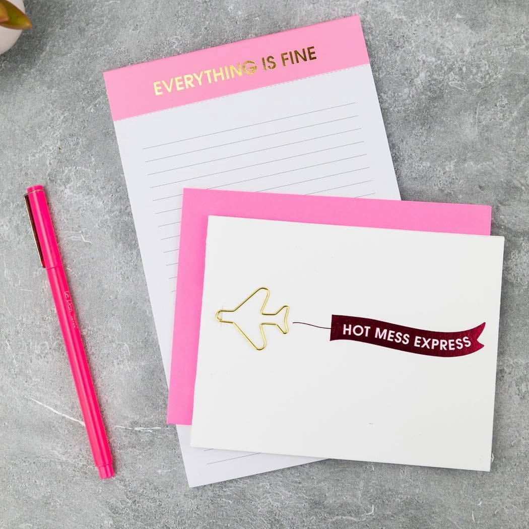 Funny To-Do List Notepad 8" x 5" - Motivational Memo Pads, Lined Task Planner, Cute Office Gifts, Daily Organizer, Productivity Notepads, 65 Sheets (Everything is Fine - Bubblegum Pink)