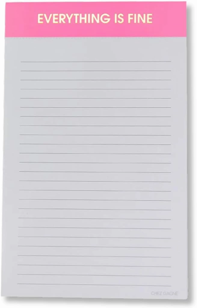 Funny To-Do List Notepad 8" x 5" - Motivational Memo Pads, Lined Task Planner, Cute Office Gifts, Daily Organizer, Productivity Notepads, 65 Sheets (Everything is Fine - Bubblegum Pink)