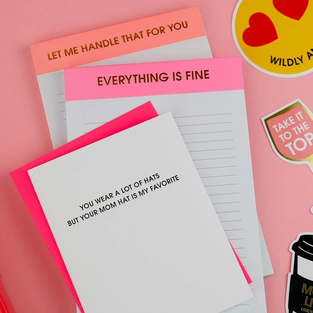 Funny To-Do List Notepad 8" x 5" - Motivational Memo Pads, Lined Task Planner, Cute Office Gifts, Daily Organizer, Productivity Notepads, 65 Sheets (Everything is Fine - Bubblegum Pink)