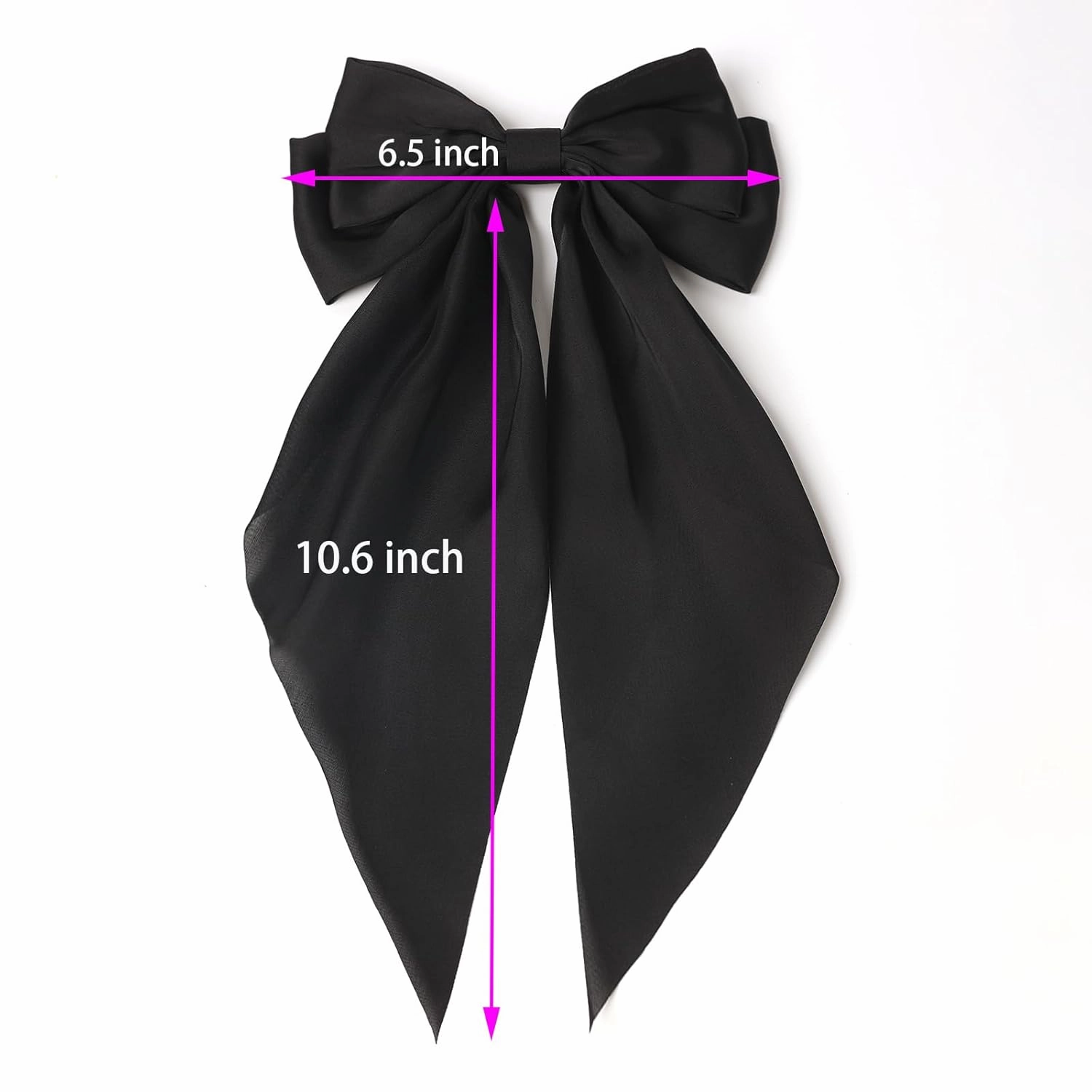 Furling Pompoms Hair Bows Clips for Women Large Pink Bows for Girls White Hair Ribbon for Hair Satin Long Tails with Alligator Clips Big Hair Bow Hair Accessories Pack of 9