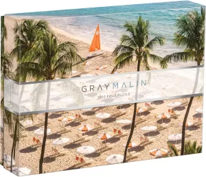 Galison Gray Malin The Beach Club – 1000 Piece Puzzle Fun and Challenging Activity with Bright and Bold Artwork of Palm Trees and Sandy Beaches for Adults and Families