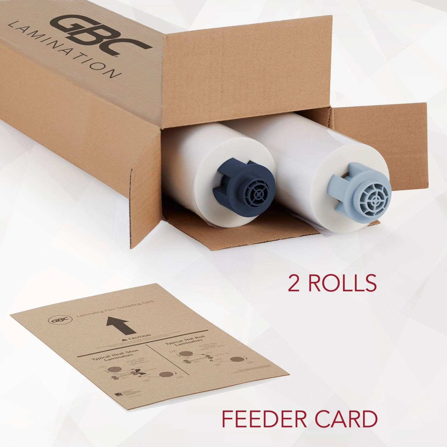 GBC Laminating Film, Rolls, Pinnacle 27 EZLoad, NAP I, 1.5 mil, 25" x 500', Blue Caps, 2 Pack (3748201EZ)