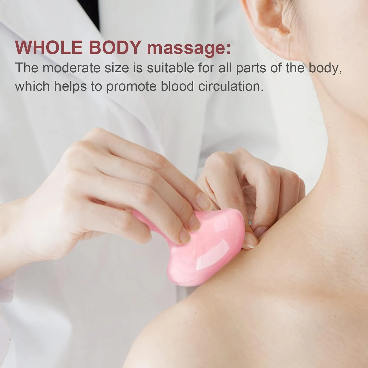 gemshan Mushroom Gua Sha, Rose Quartz Mushroom Massage Tool for Muscle Relaxing Women Facial Skin Care