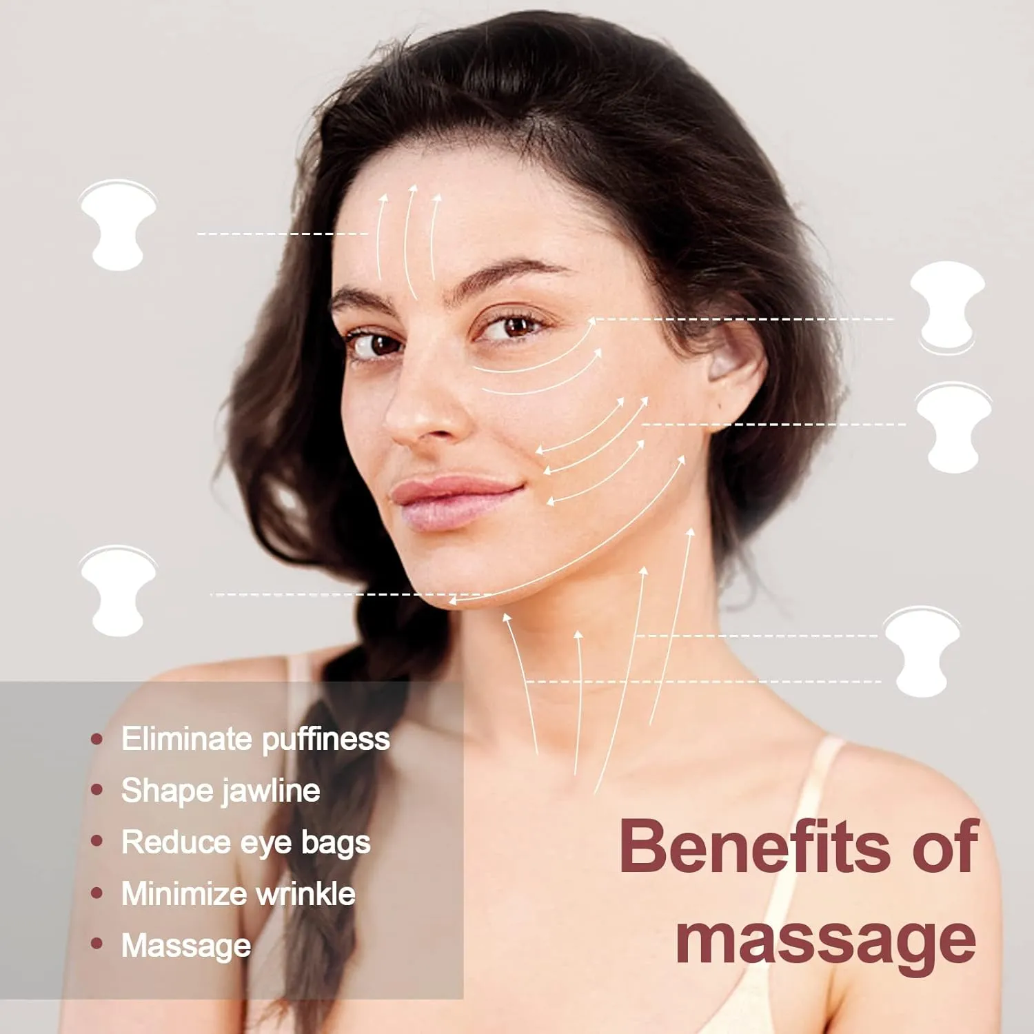 gemshan Mushroom Gua Sha, Rose Quartz Mushroom Massage Tool for Muscle Relaxing Women Facial Skin Care
