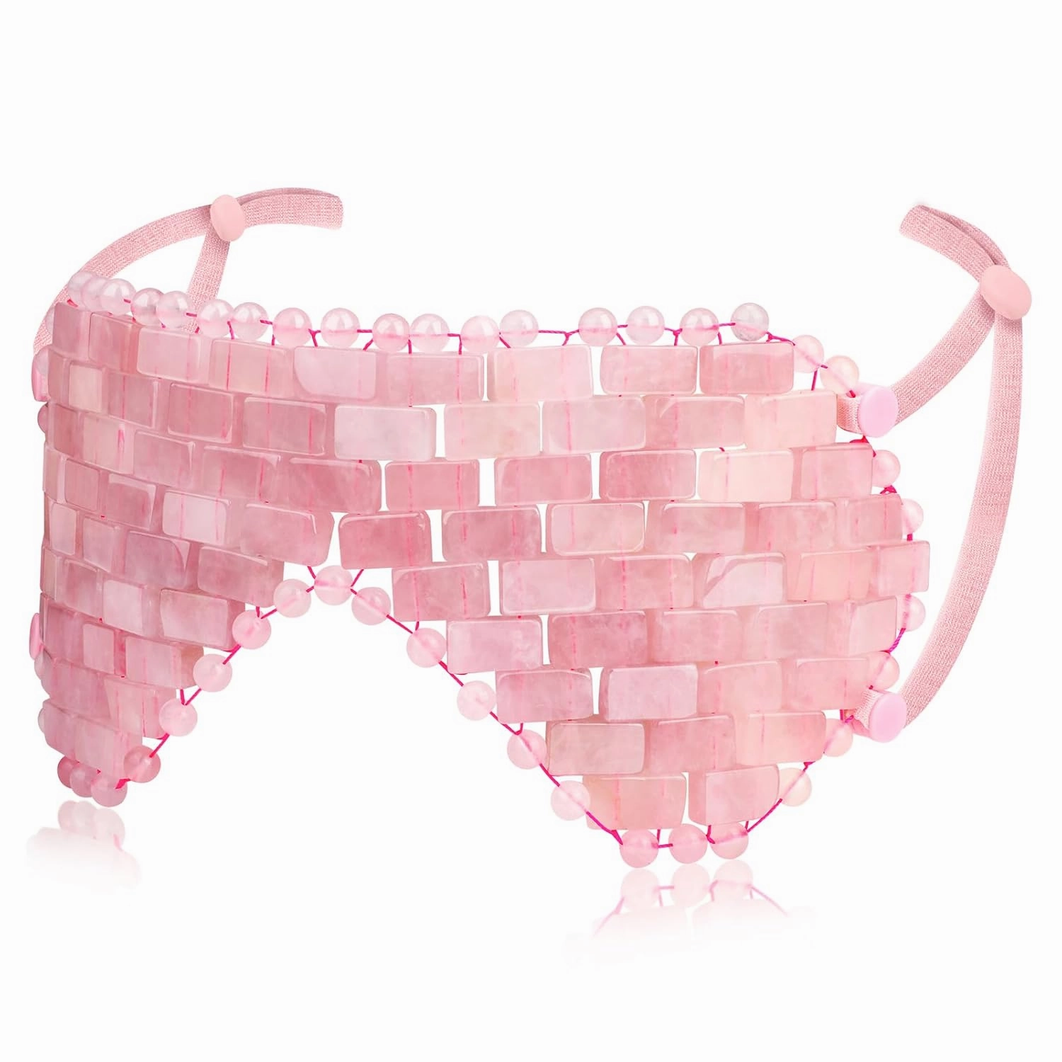 gemshan Quartz Eye Mask, Rose Jade Eye Mask Natural Crystal Sleep Mask, Eliminate Wrinkles Puffiness Headache and Migraine Relief Mask (#2-rose quartz)