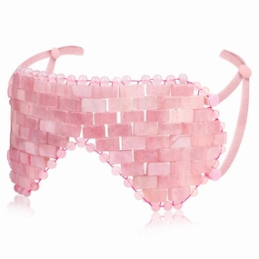 gemshan Quartz Eye Mask, Rose Jade Eye Mask Natural Crystal Sleep Mask, Eliminate Wrinkles Puffiness Headache and Migraine Relief Mask (#2-rose quartz)
