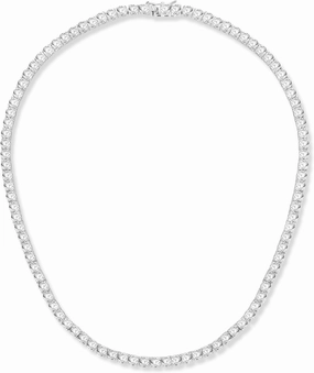 Gemsme 4.0mm CZ Tennis Necklace, 18K White/Yellow Gold Plated 4.0mm Round Cubic Zirconia Classic Tennis Necklace 16-24 Inches