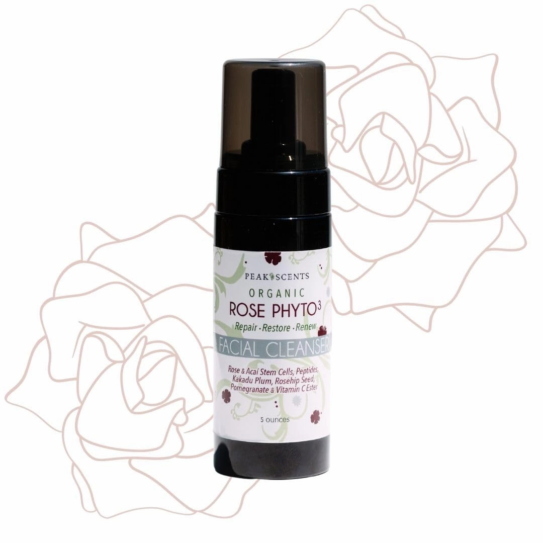 Gentle Organic Facial Cleanser - Natural Face Wash with Rose Phyto³ - Hydrating Gentle Cleanser, Ideal for Women - All Natural, Organic Face Wash - Sulfate Free Foam Wash (5 oz)
