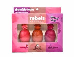 Gift Set 3 Pack Lip Balm Tinted Pineapple by Rebels Refinery