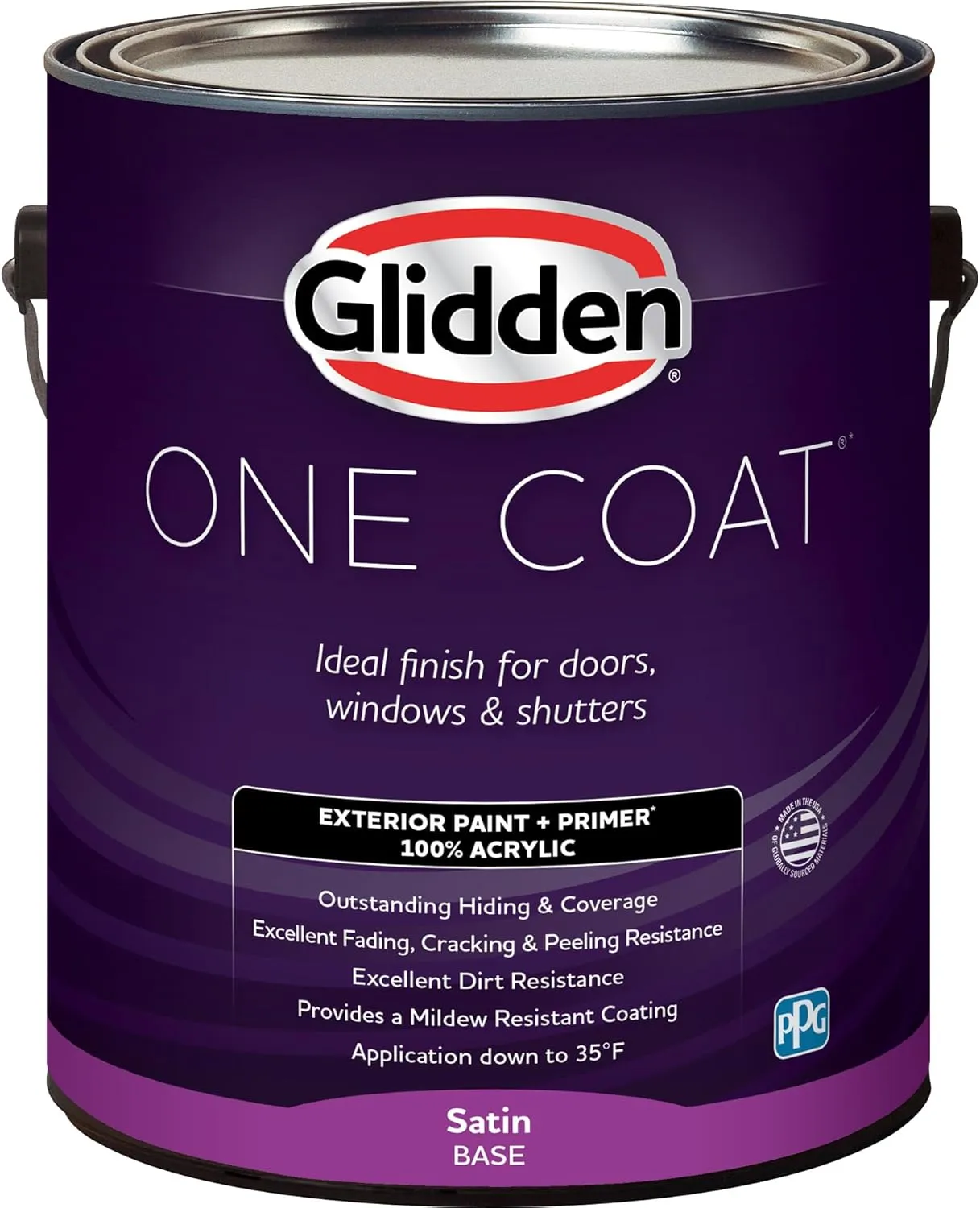 Glidden Exterior Paint   Primer: Blue/Dresden Dream, One Coat, Satin, 1-Gallon