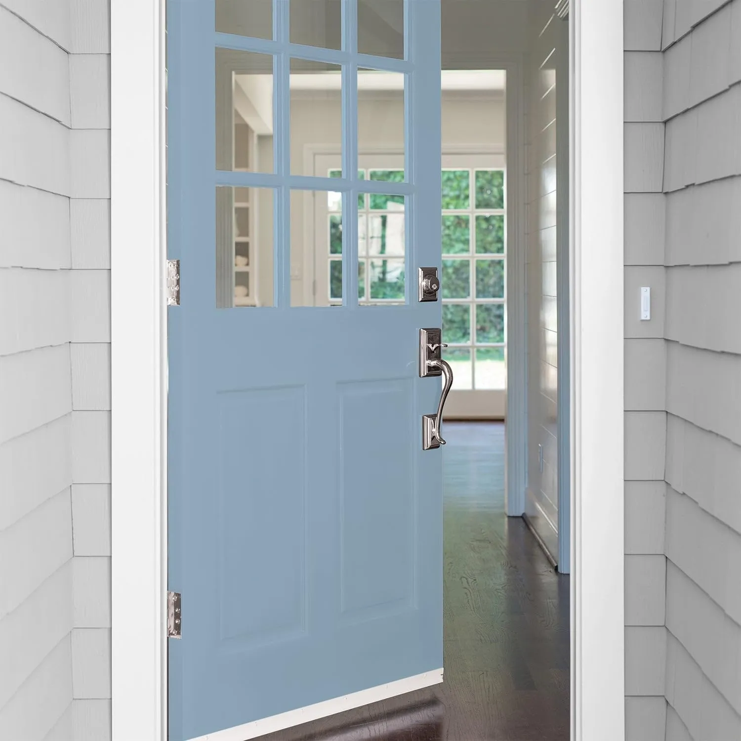 Glidden Exterior Paint   Primer: Blue/Dresden Dream, One Coat, Satin, 1-Gallon