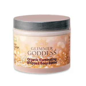 GLIMMER GODDESS Organic Whipped Body Butter - Super Level 3 Rose Gold Body Shimmer - Moisturizing & Nourishing Skincare with Natural Ingredients - Deep Glow & Hydration for All Skin Types - 4.0 oz