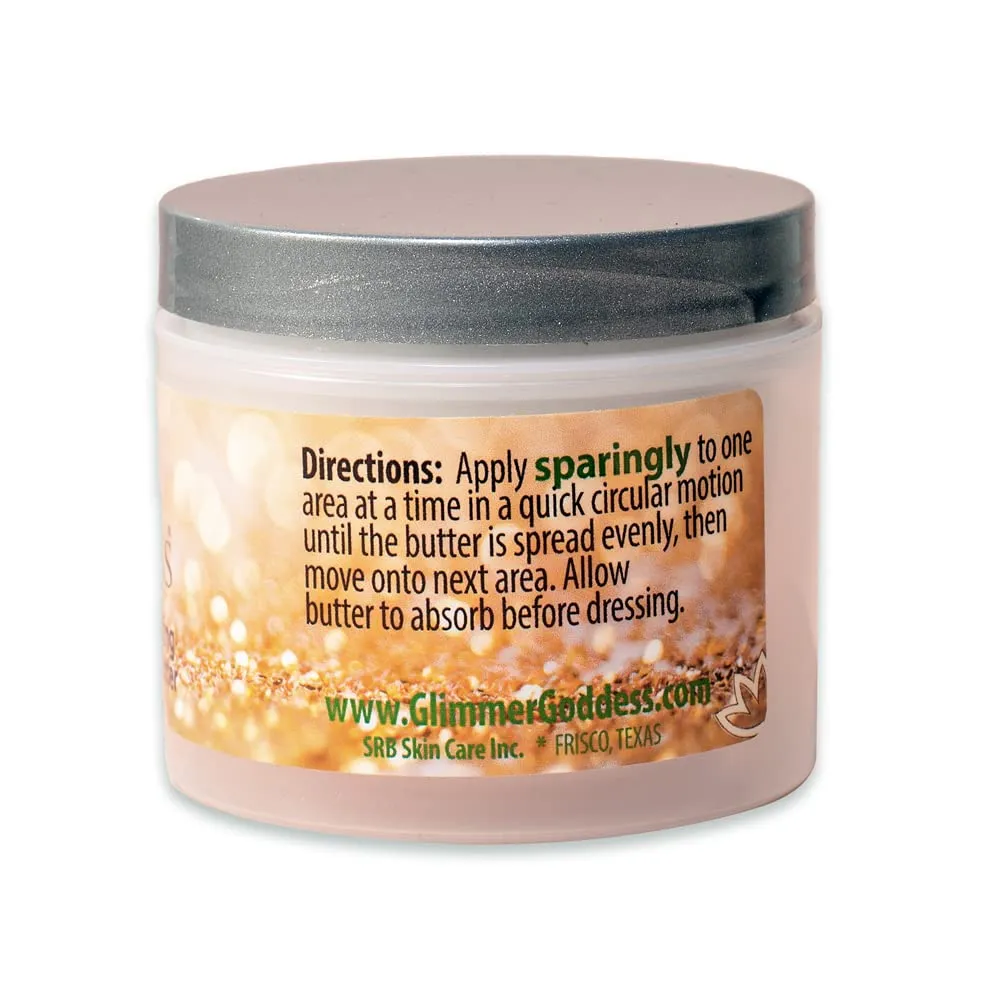 GLIMMER GODDESS Organic Whipped Body Butter - Super Level 3 Rose Gold Body Shimmer - Moisturizing & Nourishing Skincare with Natural Ingredients - Deep Glow & Hydration for All Skin Types - 4.0 oz