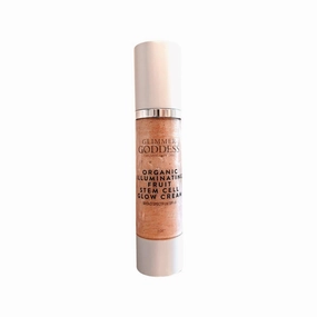 Glimmer Goddess Organic Illuminating Fruit Stem Cell Glow CC Cream SPF 45 - Skin Moisturizer with Anti-Aging, Nourishing Pearls, Vegan, Reef-Safe, Dry Skin, ROSE GOLD GLOW 2 oz