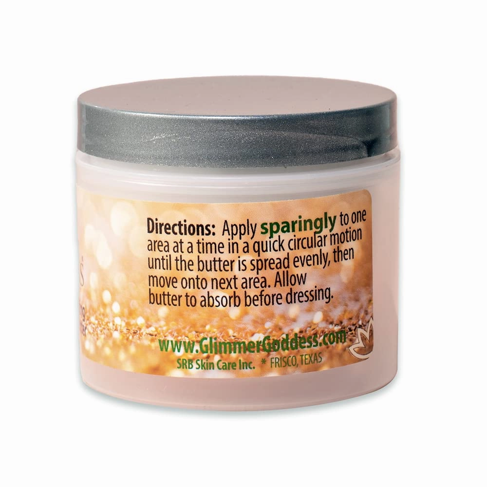 GLIMMER GODDESS Organic Whipped Body Butter - Subtle Level 1 Rose Gold Shimmer - Moisturizing & Nourishing Skincare with Natural Ingredients - Gentle Glow & Hydration for All Skin Types - 4.0 oz
