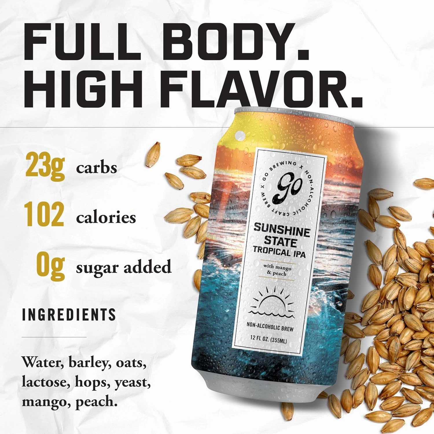 Go Brewing - IPA 24 Mixed Pack - Non Alcoholic Beer - Featuring Sunshine State Tropical IPA, Prophets Hazy IPA, Burn it Down IPA, and Not Just Another Story Double IPA (12 oz, Pack of 24)